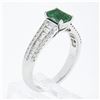 Image 9 : 14K White Gold 1.71 ctw Emerald Cut Emerald Solitaire w/ Diamond Accents Ring