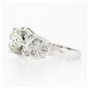 Image 6 : Vintage Platinum 2.15 ctw GIA Round Prong Set Diamond w/ Accents Engagement Ring