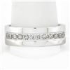 Image 1 : Men's 14K White Gold 0.60 ctw Round Brilliant Cut Channel Set Diamond Band Ring