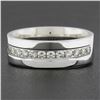 Image 2 : Men's 14K White Gold 0.60 ctw Round Brilliant Cut Channel Set Diamond Band Ring