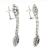Image 3 : Vintage 14k Gold GIA Burma NO HEAT Ruby Diamond Flower Dangle Statement Earrings