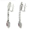 Image 4 : Vintage 14k Gold GIA Burma NO HEAT Ruby Diamond Flower Dangle Statement Earrings