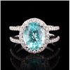 Image 1 : 3.51 ctw Paraiba Tourmaline and 0.62 ctw Diamond 18K White Gold Ring (GIA CERTIF