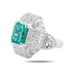 Image 3 : 3.43 ctw Emerald and 2.37 ctw Diamond Platinum Ring