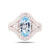 Image 1 : 3.37 ctw Aquamarine and 1.21 ctw Diamond Platinum Ring