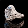 Image 2 : 3.37 ctw Aquamarine and 1.21 ctw Diamond Platinum Ring