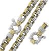 Image 5 : 14K Two Tone Gold 23.5" Textured Round Open Rolo Cable Link Chain Necklace