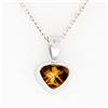 Image 6 : 14k White Gold GIA 0.70 ctw Fancy Deep Brown Orange Heart Natural Diamond Pendan