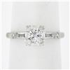 Vintage 14k White Gold .45 ctw Old Cut Diamond Solitaire Engagement Promise Ring