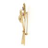 Image 6 : Vintage 14K Gold 0.53 ctw Diamond Sapphire & Ruby Cluster Wheat Bushel Pin Brooc