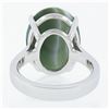 Image 2 : 14k White Gold 18x13.2mm Oval Cabochon Prong Set Green Agate Solitaire Ring