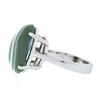 Image 3 : 14k White Gold 18x13.2mm Oval Cabochon Prong Set Green Agate Solitaire Ring
