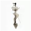 Image 4 : Ray Tracey Navajo Sterling Silver Lapis & Turquoise Broken Arrow Pendant Brooch