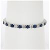 New 18k White Gold 12.26 ctw Top Quality Diamond & Sapphire Tennis Line Bracelet