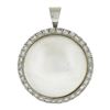Image 8 : 20" GIA Cultured Pearl Strand Necklace w/ 14k Gold Diamond & Mabe Pearl Clasp