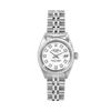 Image 2 : Rolex Ladies Stainless Steel White Diamond Dial Engine Turn Bezel Date Watch 26M