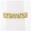 Image 1 : 18K Gold Alternating Pear Fancy Yellow Diamond Eternity Wedding Stack Band Ring