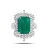 Image 1 : 8.79 ctw Emerald and 1.47 ctw Diamond Platinum Ring
