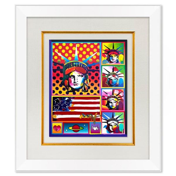 5 Liberties and Flag by Peter Max
