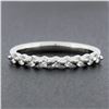 Image 2 : NEW 14K White Gold 0.36 ctw Round Diamond Center Shared Prong Wedding Band Ring