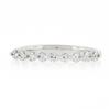 Image 4 : NEW 14K White Gold 0.36 ctw Round Diamond Center Shared Prong Wedding Band Ring