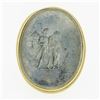 Image 4 : Vintage 14k Gold Large Oval Bezel Metal Cameo Man Woman Twisted Wire Frame Ring