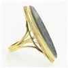 Image 5 : Vintage 14k Gold Large Oval Bezel Metal Cameo Man Woman Twisted Wire Frame Ring