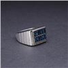 Image 2 : 18k White Gold Sapphire & Diamond Ring