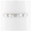 Image 1 : British 18k White Gold .05 ctw Flush Set Princess Diamond Three 3 Stone Band Rin