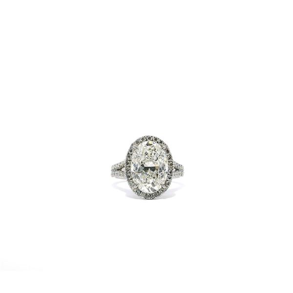 Platinum 5.74 ctw Oval Halo Wedding Ring