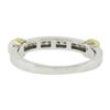 Image 3 : 14K Two Tone Gold 0.25 ctw Princess Cut Channel Set Diamond Stackable Band Ring