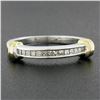 Image 7 : 14K Two Tone Gold 0.25 ctw Princess Cut Channel Set Diamond Stackable Band Ring