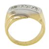 Image 2 : Men's Retro 14k Two Tone Gold 0.25 ctw Old Cut Pave Diamond Bypass Band Ring