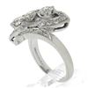 Image 9 : Vintage Platinum 1.95 ctw Large Old European Cut Diamond Bypass Ring w/ Accents