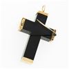 Image 4 : Antique Victorian Large Black Jet Cross w/ 10k Gold End Caps Pin Brooch Pendant