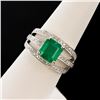 Image 1 : 2.11 ctw Emerald and 0.62 ctw Diamond 18K White Gold Ring