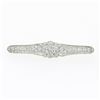 Antique Art Deco Platinum 4.04 ctw Old European Diamond Filigree Bar Pin Brooch