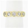 NEW Custom Made 18K Yellow Gold 1.21 ctw Bezel Diamond 5 Stone Wedding Band Ring