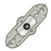 Image 4 : Antique Art Deco 14k Gold Camphor Glass w/ Diamond & Onyx Filigree Pin Brooch