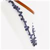 Image 3 : Vintage GIA Tear Drop Briolette Iolite Strand Necklace w/ 18k Gold Toggle Clasp