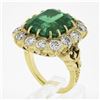 Image 9 : VERY FINE 18k Gold 14.3 ctw AGL Colombian Emerald & Diamond Halo Cocktail Ring