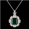 Image 1 : 20.69 ctw Emerald and 3.08 ctw Diamond Platinum Pendant