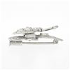 Image 5 : 18K White Gold 1.6 ctw Diamond En Tremblant Detailed Mil grain Butterfly Brooch