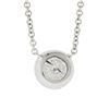 Image 6 : NEW 14k White Gold 0.55 ctw Round Bezel Diamond Solitaire Pendant Adjustable Cha