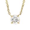 Image 2 : New 14K Gold .49 ctw Round Brilliant Diamond Solitaire Pendant w/ Adjustable Cha
