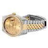 Image 4 : Rolex Mens Two Tone Sapphire Factory Champagne Diamond Dial Fluted Bezel Datejus