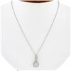 Image 1 : Solid 18k White Gold 1.0 ctw Round Diamond Cluster Pendant & 16" 14k Cable Chain