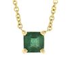 Image 2 : NEW 14K Gold 0.59 ctw Square Step Cut Emerald Petite Solitaire Pendant Necklace