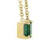 Image 4 : NEW 14K Gold 0.59 ctw Square Step Cut Emerald Petite Solitaire Pendant Necklace