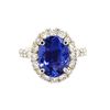 Image 2 : 3.70 ctw Tanzanite & Diamond Ring - 14KT White Gold